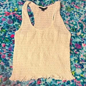 American Eagle Outfitters off-white Textured racerback stretchy Tank Top sz S